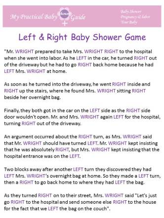 How To Play Left Right Baby Shower Game Baby tickers