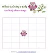 Owl Baby Shower Blank Bingo Cards