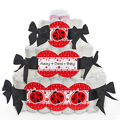 Ladybug Baby Shower Diaper Cake