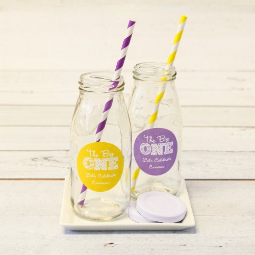 Personalized Milestone Birthday Milk Jars and Straws