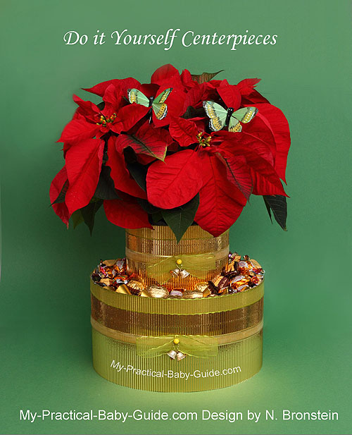 Poinsettias Plant DIY Christmas Baby Shower Centerpiece