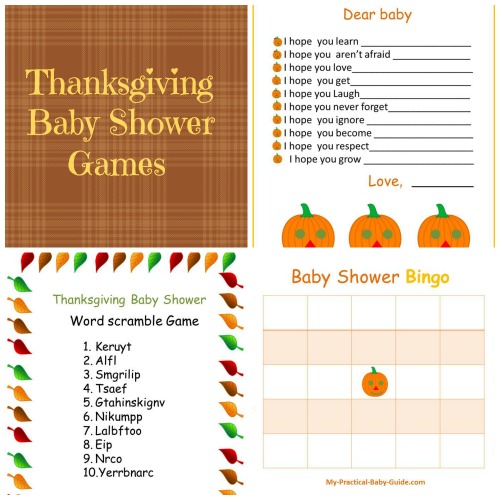 Free Printable Thanksgiving Baby Shower Games