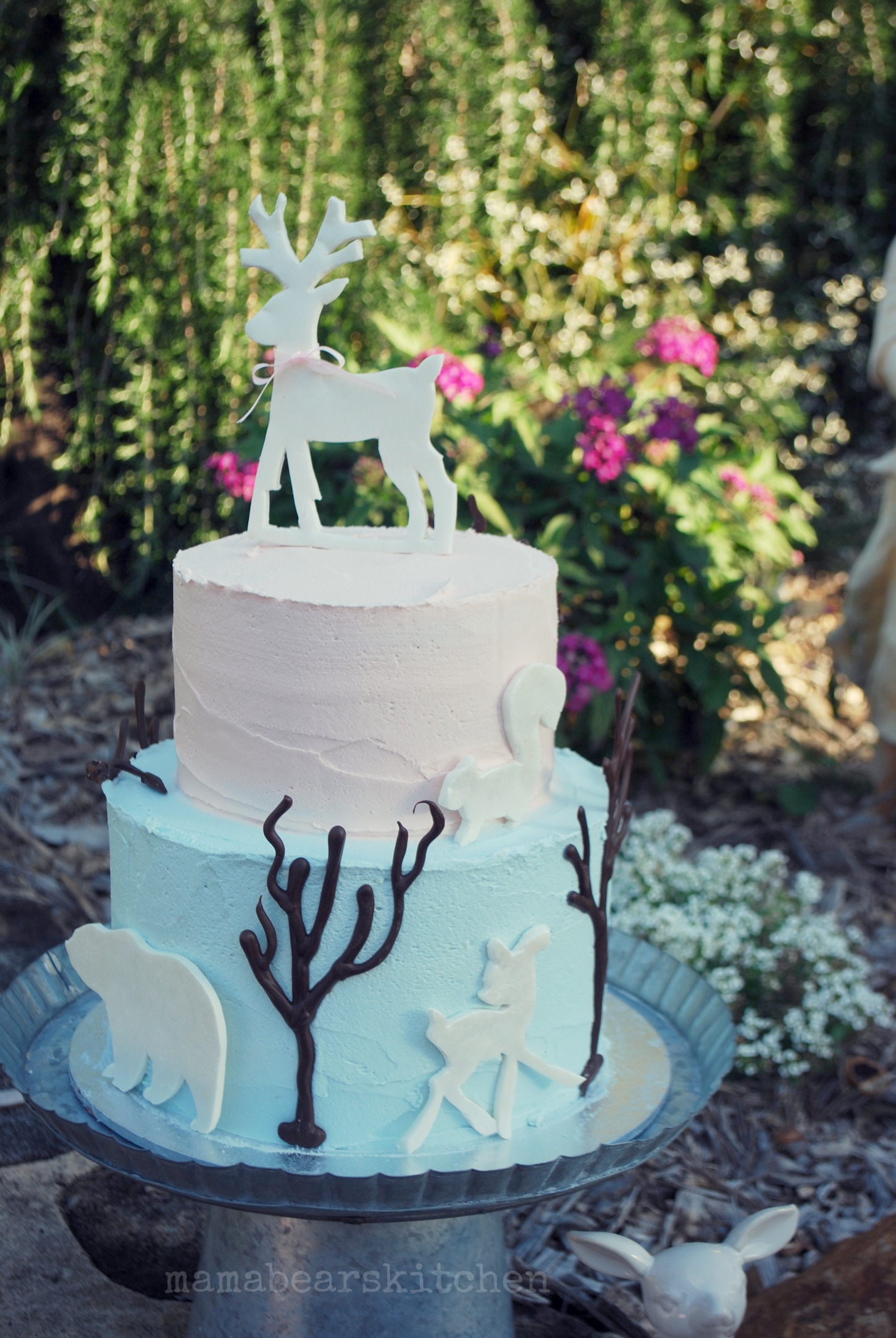 Woodland Animals Baby Shower Cake