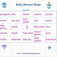 Free Baby Shower Bingo cards