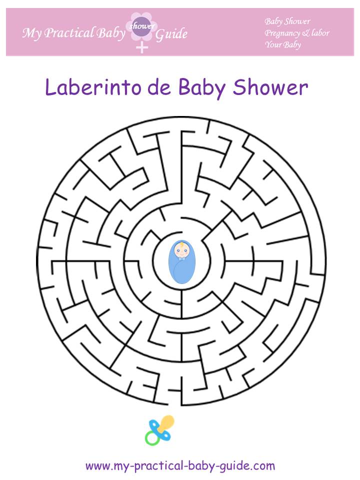 Juegos de baby shower para imprimir. Sopa de letras. Ordena
