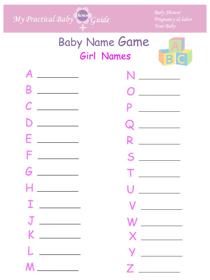 Free Printable Alphabet Baby Name Race Game