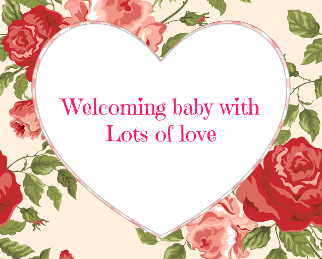 Baby Shower Message Greeting Card - Welcoming baby with lots of love