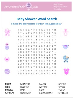 Free Baby Shower Game Word Search