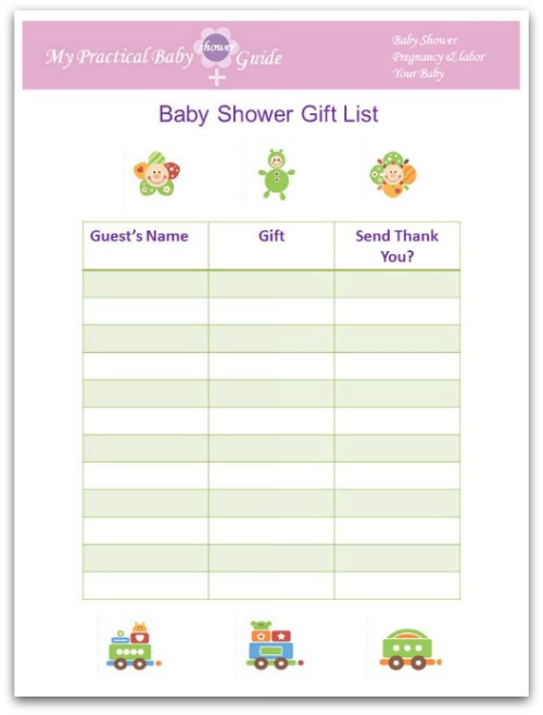 Baby shower gift sales list