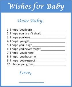 Free Printable Wishes for Baby Boy