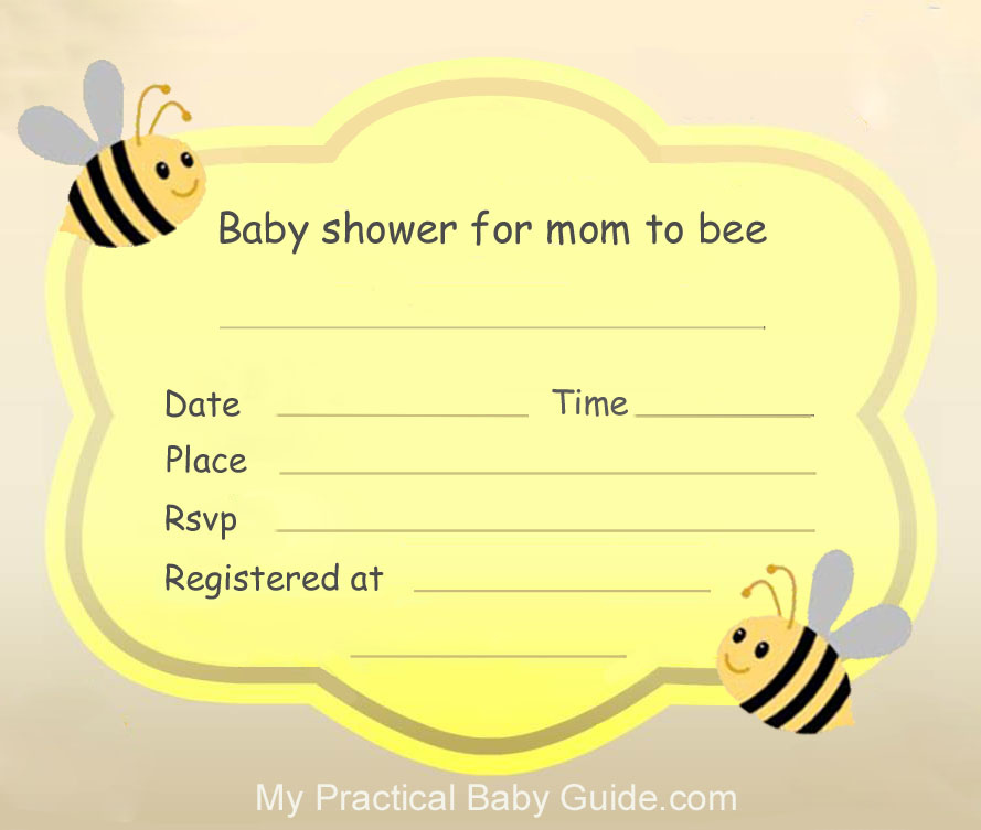 Free Printable Bee Baby Shower  Invitation