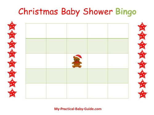 Christmas Baby Shower Blank Bingo Cards