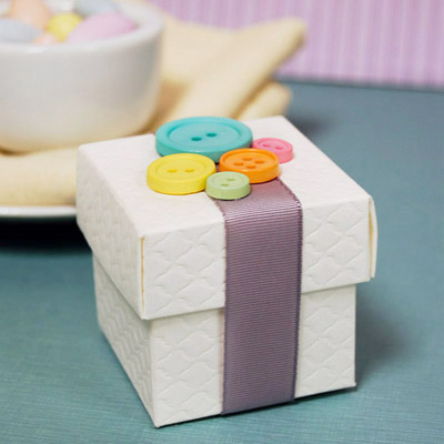 Cute as a Button Baby Shower Favor Box