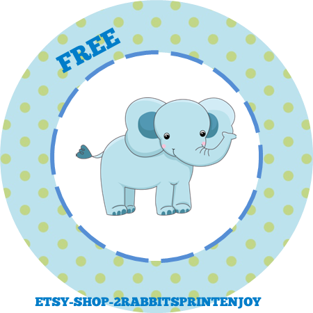 Free Printable Elephant Blue Cupcake Toppers or Gift Tags