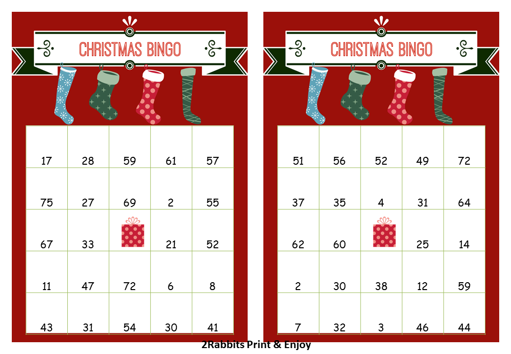 Printable Christmas Bingo Cards for Kids