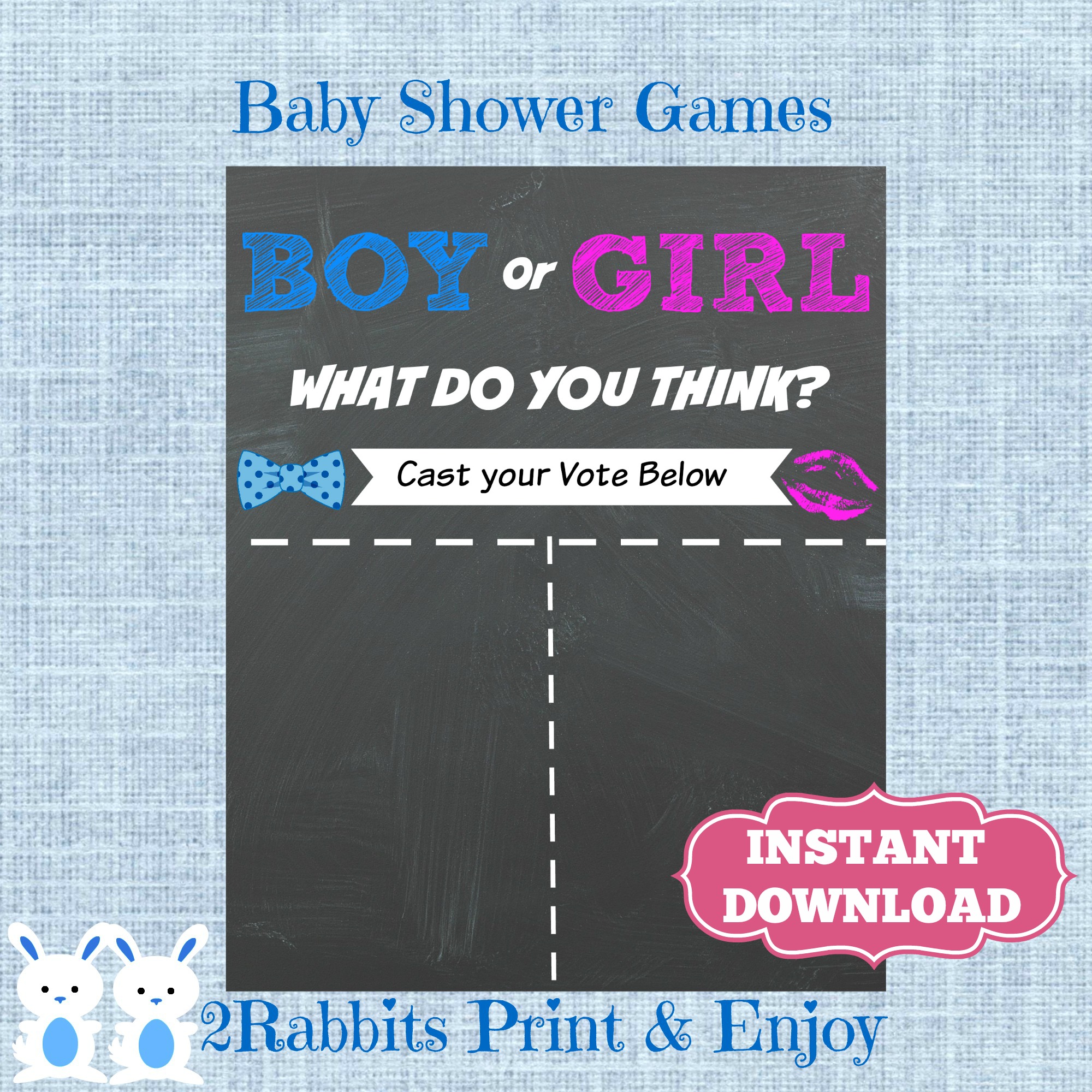 Boy or Girl Chalkboard Poster