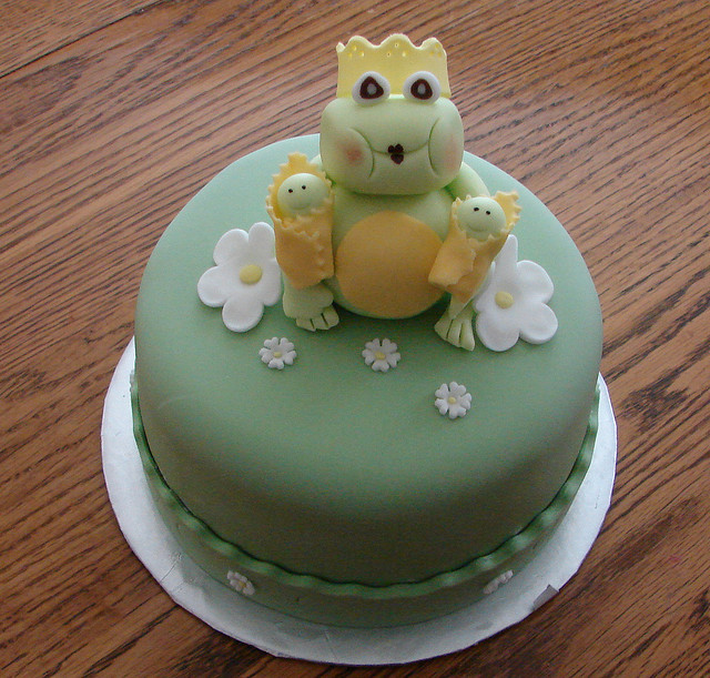 Frog Baby Shower Cake