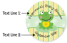 Personalized Frog Baby Shower Cupcake Topper