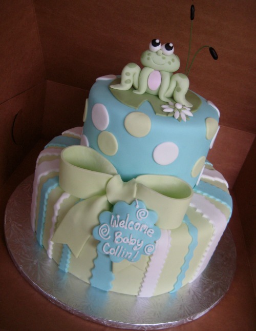 Frog Baby Shower Cake