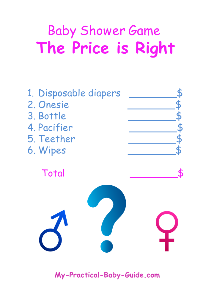 Printable Gender Reveal Games