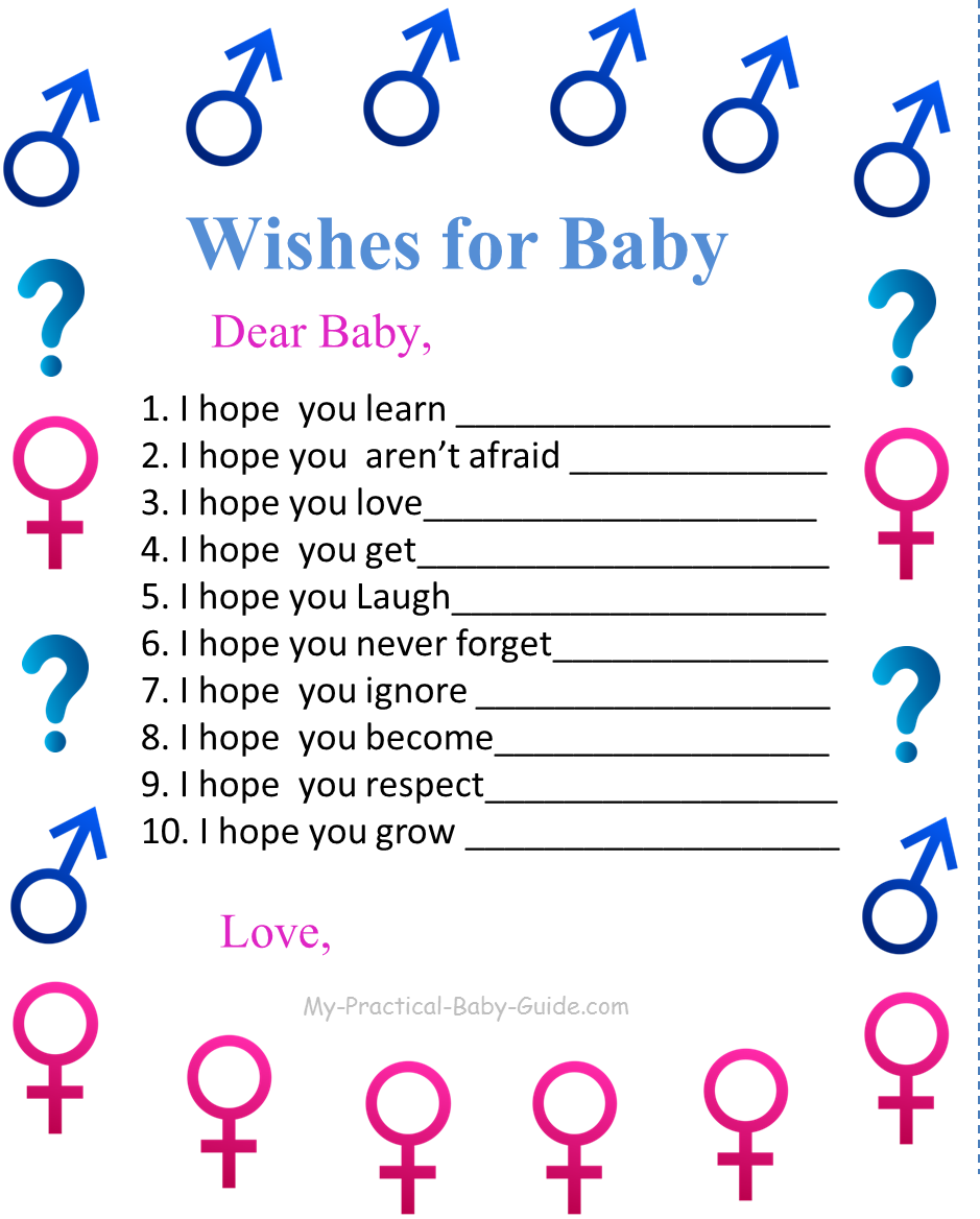 Gender Reveal Baby Shower Wishes for Baby