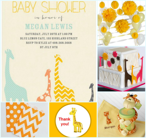 Giraffe Baby Shower Inspiration Board Ideas