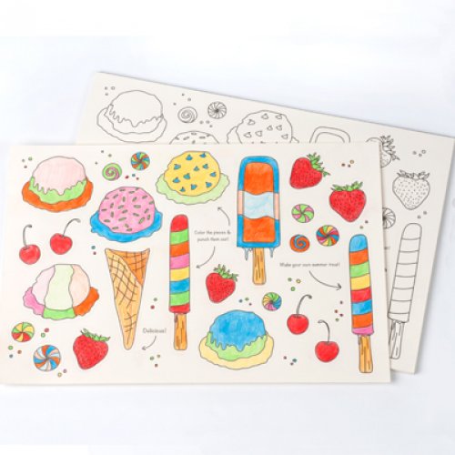 Ice Cream Themed Party Kids Activity Placemats