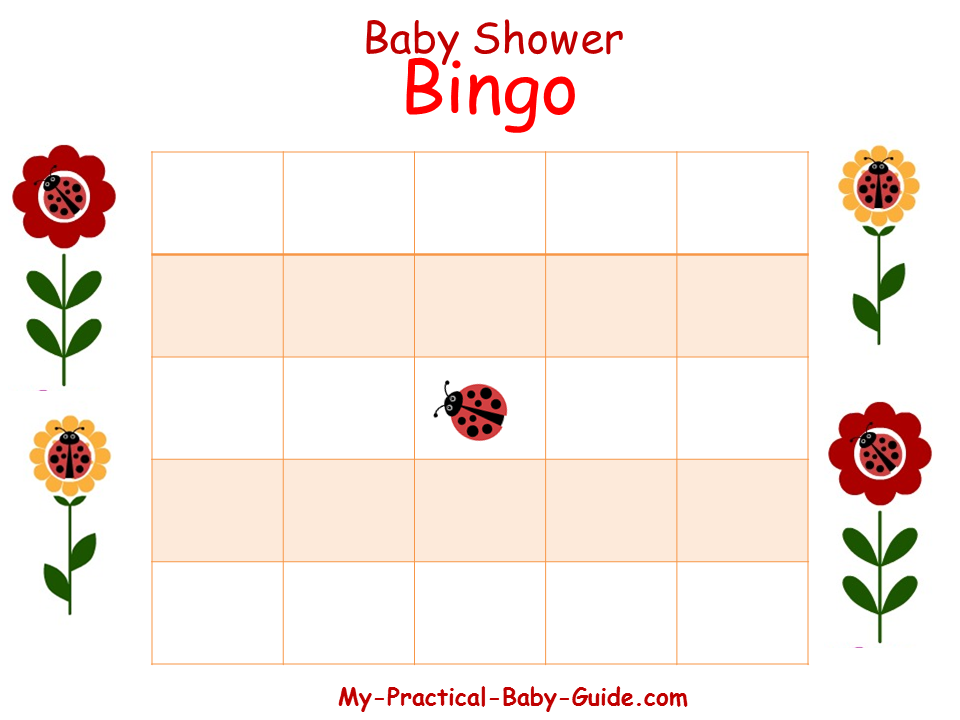 Free Printable Ladybug Baby Shower Gift Bingo