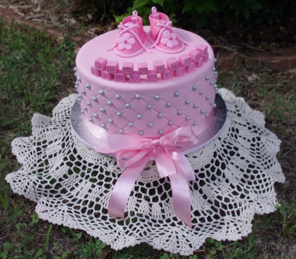 Little Girl Shoes Baby Shower Cake