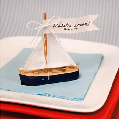 Nautical Baby Shower Sailboat Place Card Holder - My Practical Baby 