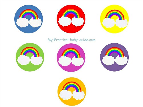 Free Noah's Ark Rainbow Baby Shower Cupcake Toppers