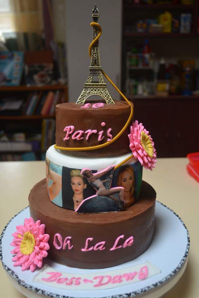 Paris Themed Birthday Cake