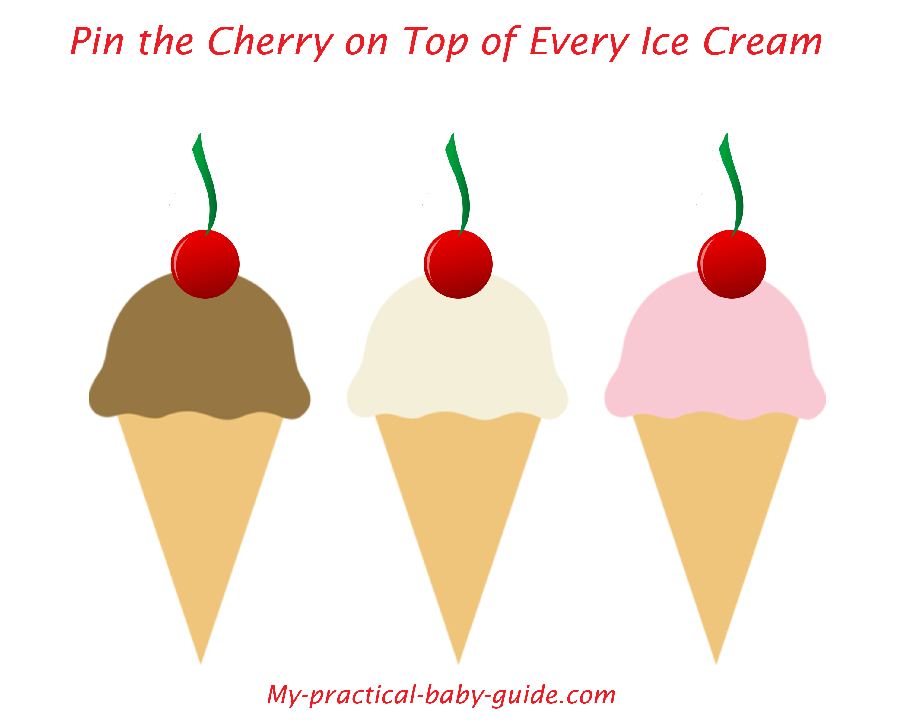 Pin the Cherry on Top of Every Ice Cream Printable Game