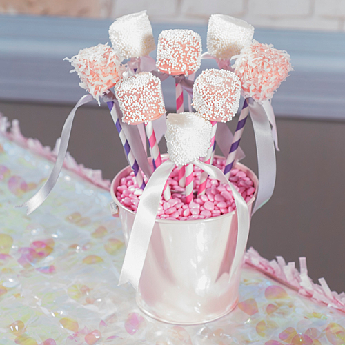 Princess Baby Shower Marshmallow Pops - My Practical Baby Shower Guide