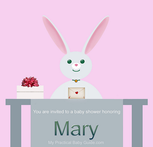 Free Printable Rabbit Girl Baby Shower Invitation