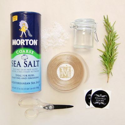 DIY  Rosemary Sea Salt Baby Shower Favor