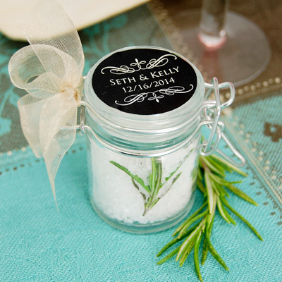 DIY Rosemary Sea Salt Baby Shower Favor