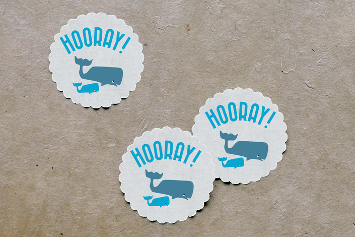 Whale Supply Decorations Scalloped Stickers