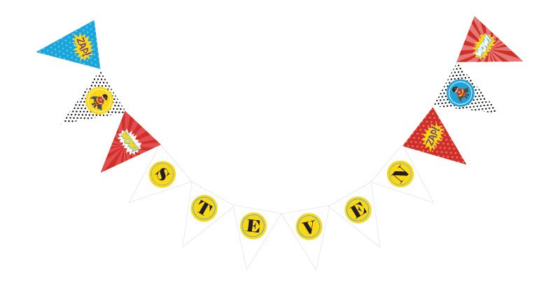 Personalized Superhero Bunting Flags