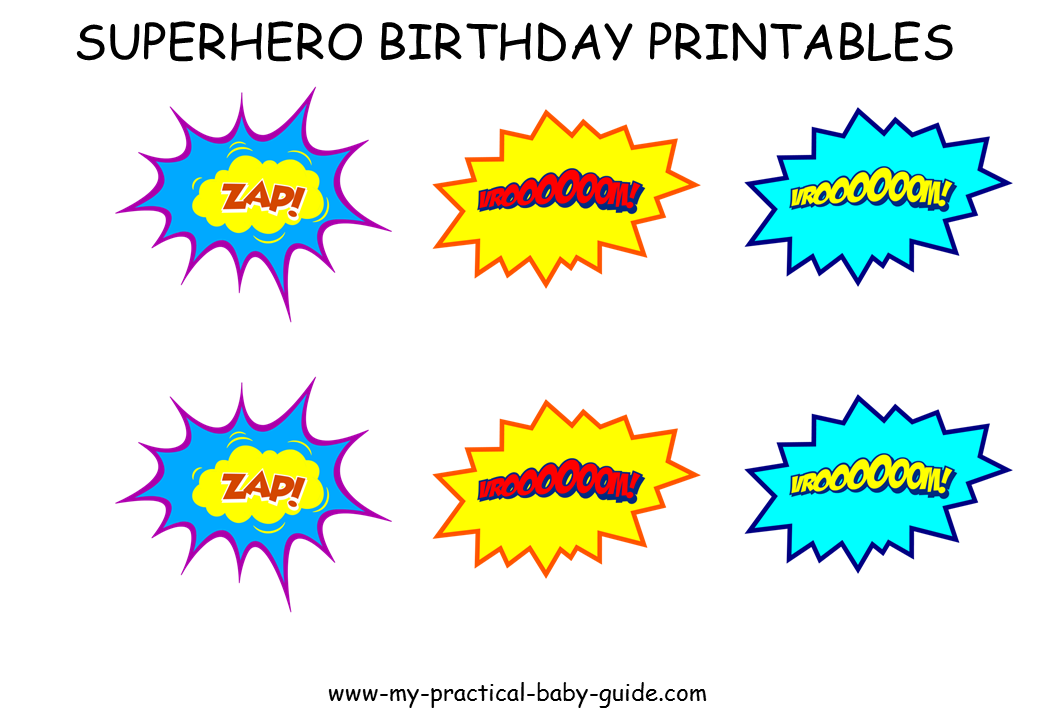 Free Printables Speech Bubbles Cupcake Toppers Superhero Birthday Party
