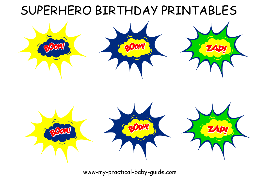 Free Printables Speech Bubbles Cupcake Toppers Superhero Birthday Party