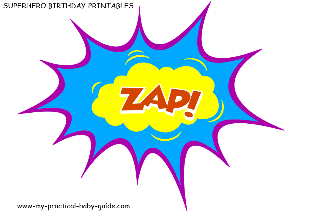 Free Printables Speech Bubbles Large Decorations Superhero Birthday Party