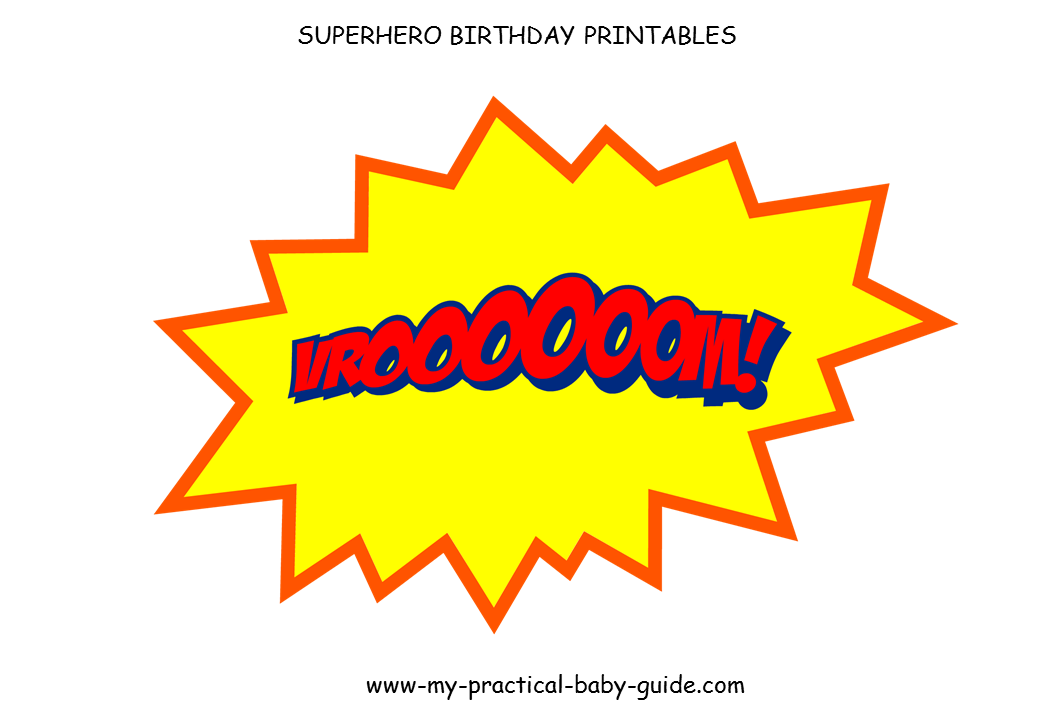 Free Printables Speech Bubbles Large Decorations Superhero Birthday Party