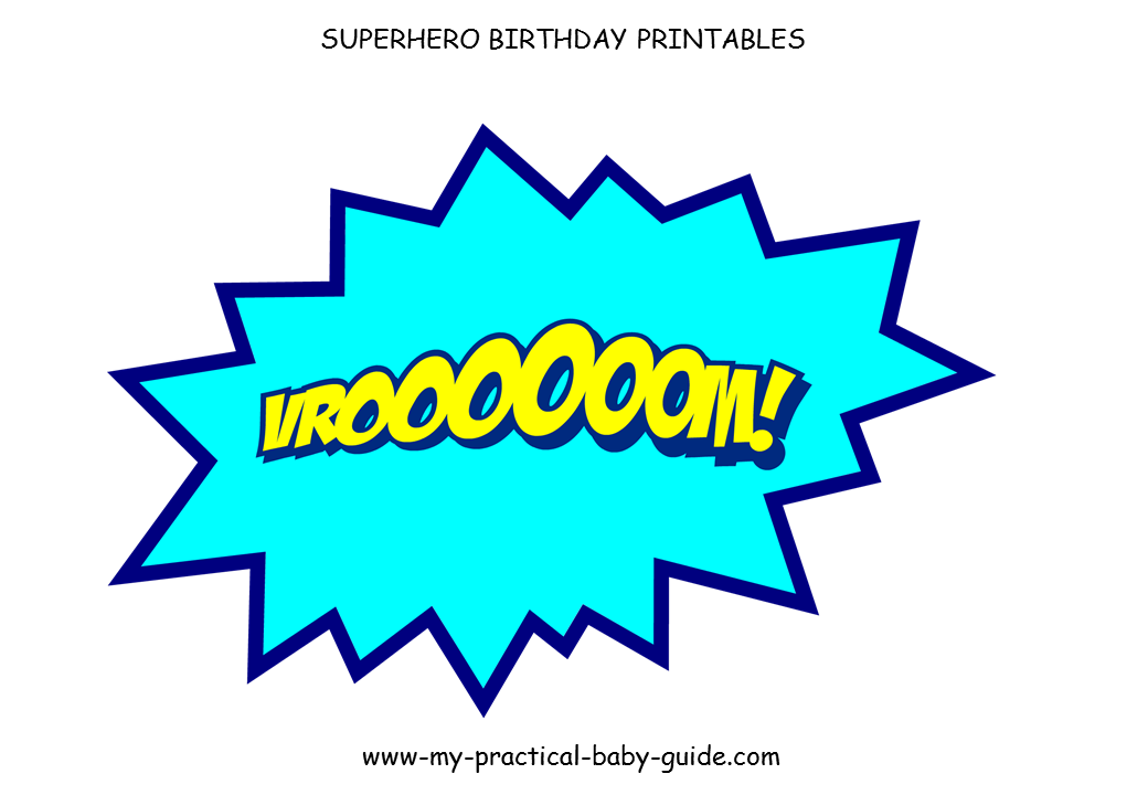 Free Printables Speech Bubbles Large Decorations Superhero Birthday Party