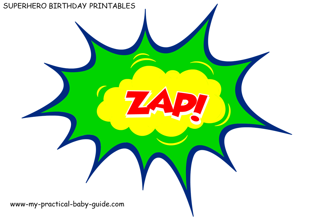 Free Printables Speech Bubbles Large Decorations Superhero Birthday Party