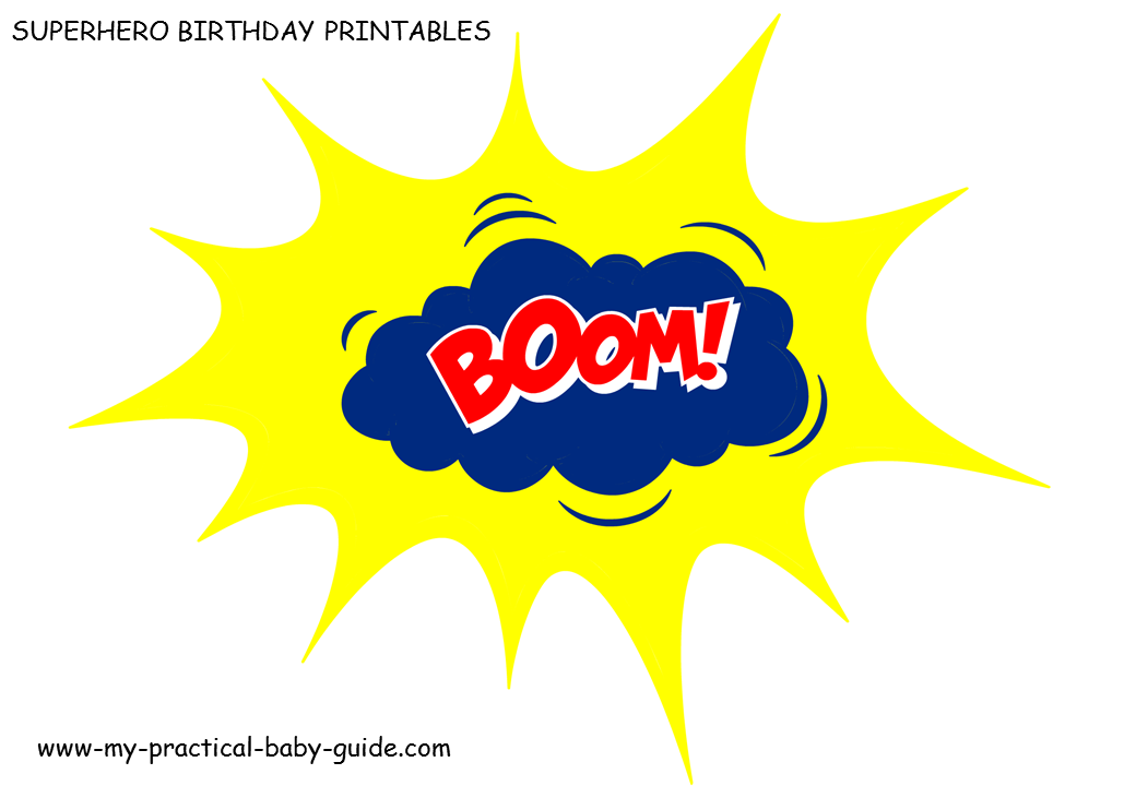 Free Printables Speech Bubbles Large Decorations Superhero Birthday Party