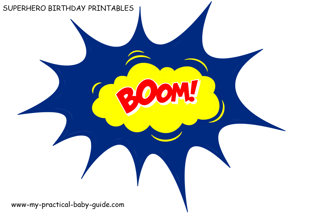 Free Printables Speech Bubbles Large Decorations Superhero Birthday Party