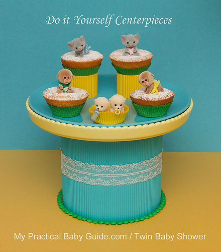 DIY Twin Baby Shower Centerpiece
