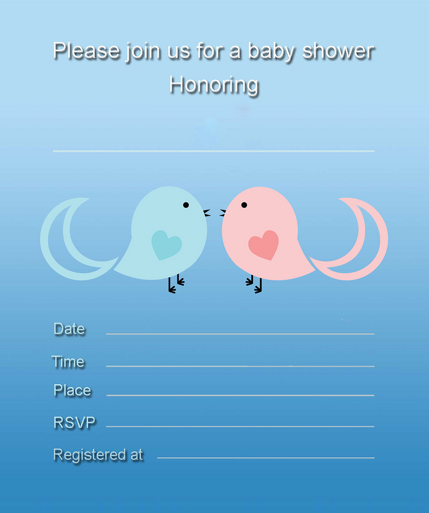 Free Printable Bird Baby Shower Invitation