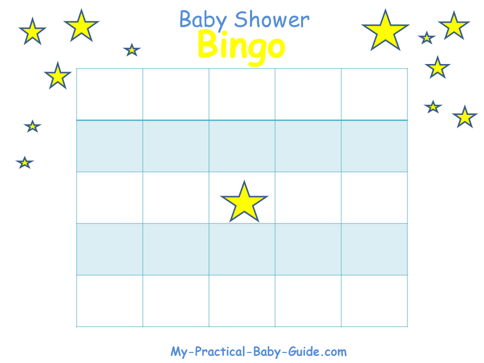 Twinkle Twinkle Little Star Baby Shower Blank Bingo Blank Cards